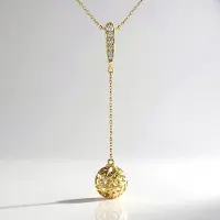 Cavill - Halsketting 9K Geel Goud - Cambodjaanse Zirkoon 0 1 ct - Rondgeslepen, Verstelbare Elegante Dames Ketting
