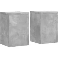 vidaXL Plantenstandaards 2 st 25x25x35 cm bewerkt hout betongrijs