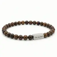 Steel & Barnett - Kralenarmband Heren - Natural Ned - Bronziet - Maat S
