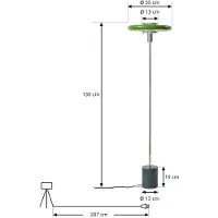 LINDBY Vloerlamp Branford, groen, Woon-/ Eetkamer, metaal, Vintage, vloerlamp