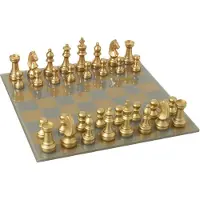 J-Line decoratie Schaakspel Plateau - polyresin - goud