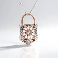 Cavill - Zilveren Halsketting 925 Sterling Zilver - Indische Granaten 1.94ct Peervormig - Rhodolieten en Witte Topaas 5.32ct - Luxe Filigraan Design