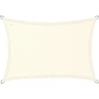 Buitenkado schaduwdoek rechthoek 5x7m - HDPE/RVS - creme wit