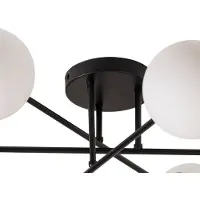 Emibig Plafondlamp Glassy, dimbaar, zwart, Woon-/ Eetkamer, Glas, Modern, plafondlamp
