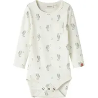Name it Rompertje/body lichtgrijs / wit