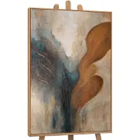 YS Canvas schilderij handgeschilderd wind and gold abstract – -Art Gallery – Luxe wanddecoratie voor woonkamer – Modern schilderij voor slaapkamer en hal