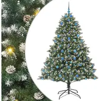 vidaXL Kunstkerstboom Groen 210 cm PVC en Plastic en Staal