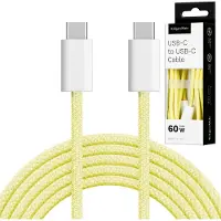 Krüger&Matz USB-C kabel, 1,5 meter, 60W, geel, basismodel