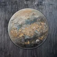 YS Canvas schilderij 100x100 cm handgeschilderd Orbis kosmisch abstract – -Art Gallery – Mysterieuze wanddecoratie voor woonkamer – Modern schilderij voor hal en kantoor