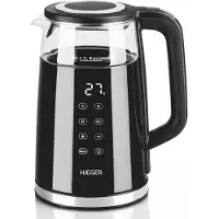 Haeger Digiglass Waterkoker met Temperatuurregeling - Anti-kalkfilter - Warmhoudfunctie - Dubbelwandig - Elektrisch - 1,7 Liter - 2200W - Zwart