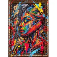 YS Canvas schilderij landschapsformaat handgeschilderd stedelijke muze urban expressief – -Art Gallery – Inspirerende wanddecoratie voor woonkamer – Modern schilderij voor kantoor en hal