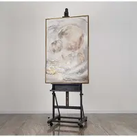 YS Canvas schilderij 120x80 cm handgeschilderd sterrenverbinding kosmisch – -Art Gallery – Mysterieuze wanddecoratie voor woonkamer – Modern schilderij voor hal