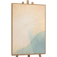 YS Canvas schilderij 120x80 cm handgeschilderd zonsopgang boven de zee – -Art Gallery – Lijst: Hout – Luxe wanddecoratie