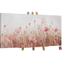 YS Canvas schilderij groot handgeschilderd april lente natuur – -Art Gallery – Frisse wanddecoratie voor woonkamer – Modern schilderij voor slaapkamer en hal