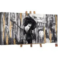 YS Canvas schilderij groot handgeschilderd filmstrip cinema abstract – -Art Gallery – Stijlvolle wanddecoratie voor woonkamer – Modern schilderij voor kantoor en hal