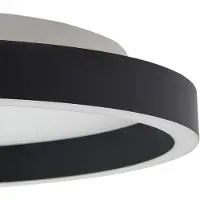 LUCANDE LED-plafondlamp Rotundo, dimbaar, zwart, Woon-/ Eetkamer, Kunststof, Modern, LED plafondlamp