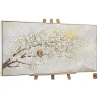 YS Canvas schilderij groot handgeschilderd dageraad zonsopgang natuur – -Art Gallery – Luxe wanddecoratie voor woonkamer – Modern schilderij voor slaapkamer en hal