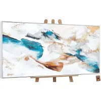 YS Canvas schilderij groot handgeschilderd smaragd groen abstract – -Art Gallery – Luxe wanddecoratie voor woonkamer – Modern schilderij voor slaapkamer en kantoor
