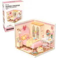 Robotime Lovely Pink Bedroom - DW016 - Rolife Super Store Series - Bouwpakket - Knutselen - Miniatuur - Modelbouw