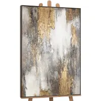 YS Canvas schilderij groot handgeschilderd zachte tijdstroom abstract meditatief – -Art Gallery – Rustgevende wanddecoratie voor woonkamer – Modern schilderij voor slaapkamer