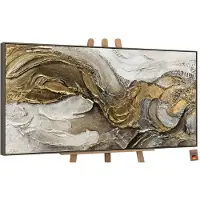 YS Canvas schilderij groot handgeschilderd abstract expressief kleurrijk – -Art Gallery – Uitbundige wanddecoratie voor woonkamer – Modern schilderij voor hal en kantoor