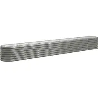 vidaXL Plantenbak 332x40x36 cm gegalvaniseerd staal grijs