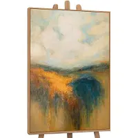 YS Canvas schilderij handgeschilderd golden expanse abstract – -Art Gallery – Luxe wanddecoratie voor woonkamer – Modern schilderij voor slaapkamer en hal