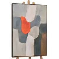 YS Canvas schilderij 140x100 cm handgeschilderd brandend eiland – -Art Gallery – Lijst: Grijs – Luxe wanddecoratie