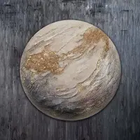 YS Canvas schilderij 90x90 cm handgeschilderd Sirius ster kosmisch – -Art Gallery – Stralende wanddecoratie voor woonkamer – Modern schilderij voor slaapkamer en kantoor