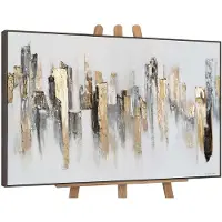 YS Canvas schilderij groot handgeschilderd stedelijke ritmes urban abstract – -Art Gallery – Dynamische wanddecoratie voor woonkamer – Modern schilderij voor kantoor en hal