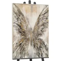 YS Canvas schilderij landschapsformaat handgeschilderd gouden vleugels abstract luxe – -Art Gallery – Luxe wanddecoratie voor woonkamer – Modern schilderij voor slaapkamer en kantoor