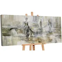 YS Canvas schilderij groot handgeschilderd modeshow fashion figuren – -Art Gallery – Stijlvolle wanddecoratie voor woonkamer – Modern schilderij voor slaapkamer en kantoor