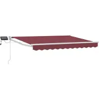 vidaXL Handmatige zonnescherm met scharnierarm en LED-verlichting, 3 x 2,5 meter