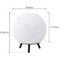 LINDBY LED oplaadbare tafellamp Aurilia, zwart/wit, ijzer, IP44 Aurilia , dimbaar, zwart, Kunststof, Modern