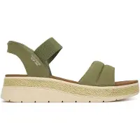 SKECHERS Dames Slip-ins Bobs Sun Ray sandalen olijfgroen (36), Plat, 3 tot 5 cm, Geen, Casual 114413