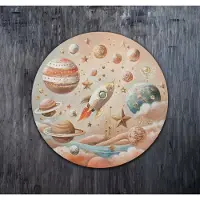 YS Canvas schilderij 90x90 cm handgeschilderd Star Flight sterrenvlucht kosmisch – -Art Gallery – Avontuurlijke wanddecoratie voor woonkamer – Modern schilderij voor hal en kantoor