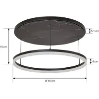 LUCANDE Plafondlamp , Orven, dimbare, Zwart, Woonkamer, Metaal, Modern