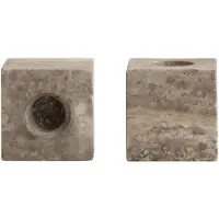 101 Copenhagen Cube Kandelaar Silver Travertine