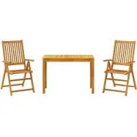vidaXL Tuin Eettafel Set Opvouwbaar 5 pcs Bruin Massief Acacia Hout
