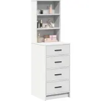 vidaXL Highboard Wit 40 x 41 x 135 cm Bewerkt hout