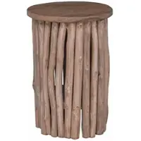 vidaXL Kruk Naturel 30 x 30 x 45 cm Massief Teakhout