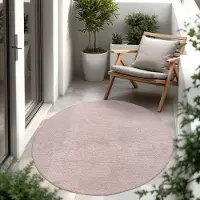 Paco Home In-& Outdoor Balkon Terras Keukenvloerkleed Eenkleurig Gemêleerd Patroon 80 cm Rund