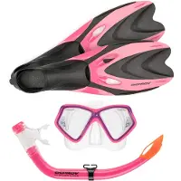 Osprey snorkelset junior siliconen zwart/roze 5-delig maat XXXS