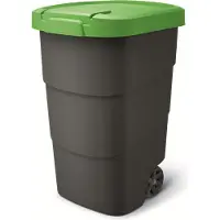 Prosperplast - Wheeler - Grote Afvalbak met wielen 95L - Groen / Kunststof