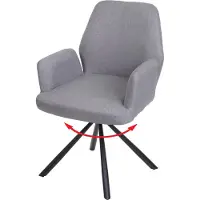 Mendler Eetkamerstoel -H71, keukenstoel, stoel met rugleuning, draaibaar, automatische positie-instelling, stof/textiel, staal ~ lichtgrijs