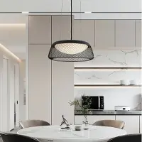 LumenXL Zwarte hanglamp met open kap en dimbare LEDs - Milani