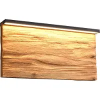 TRIO Design wandlamp Kalea zwart met hout 30cm