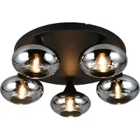 TRIO REALITY DIVINA - Plafondlamp - Rookkleur - excl. 5x E14 4 W - Plafondbevestiging