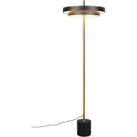 TRIO Moderne vloerlamp Keaton zwart met goud