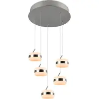 TRIO Hanglamp Dios, dimbaar, alu / grijs / zink, Woon-/ Eetkamer, metaal, Modern
